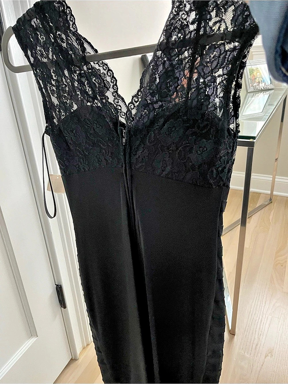 B. DARLIN Black Lace Midi Dress Size 3/4 NWT